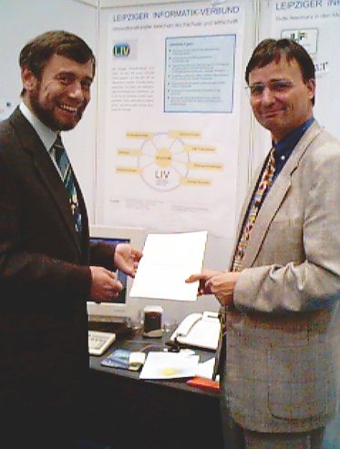 Prof. Rahm (right) with Dr. Werge (left)