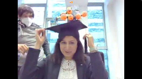 Alieh Saeedi receives her hat